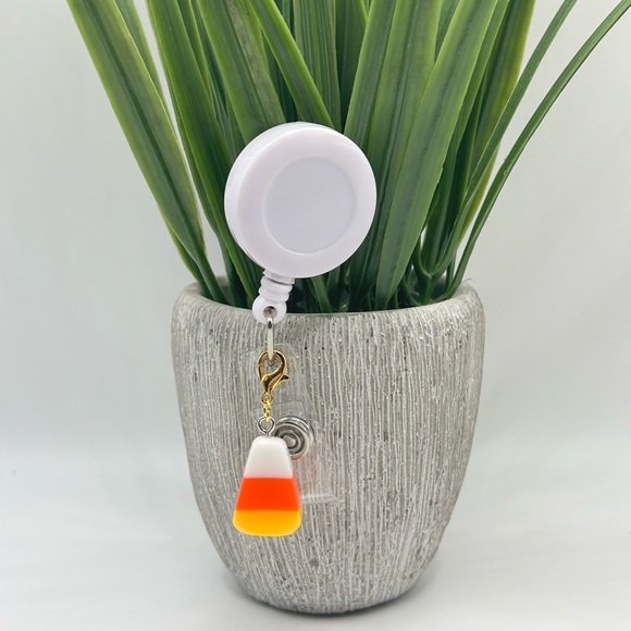 Candy Corn Badge Reel Charm - Picture 3 of 3
